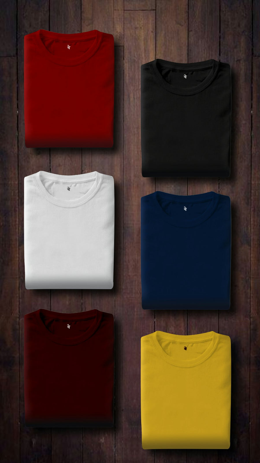 Folded plain T-shirts